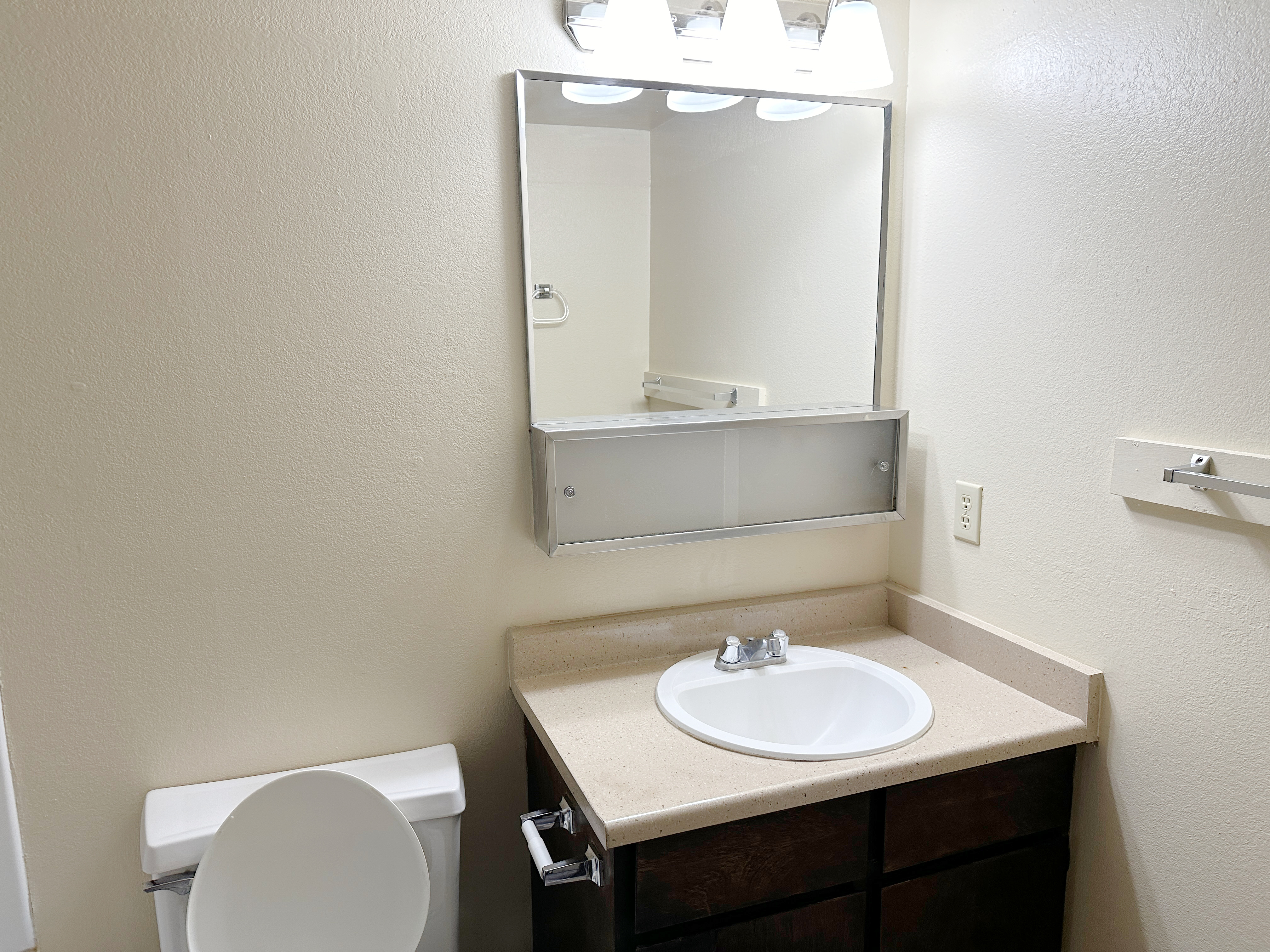 Updated bathroom with vanity