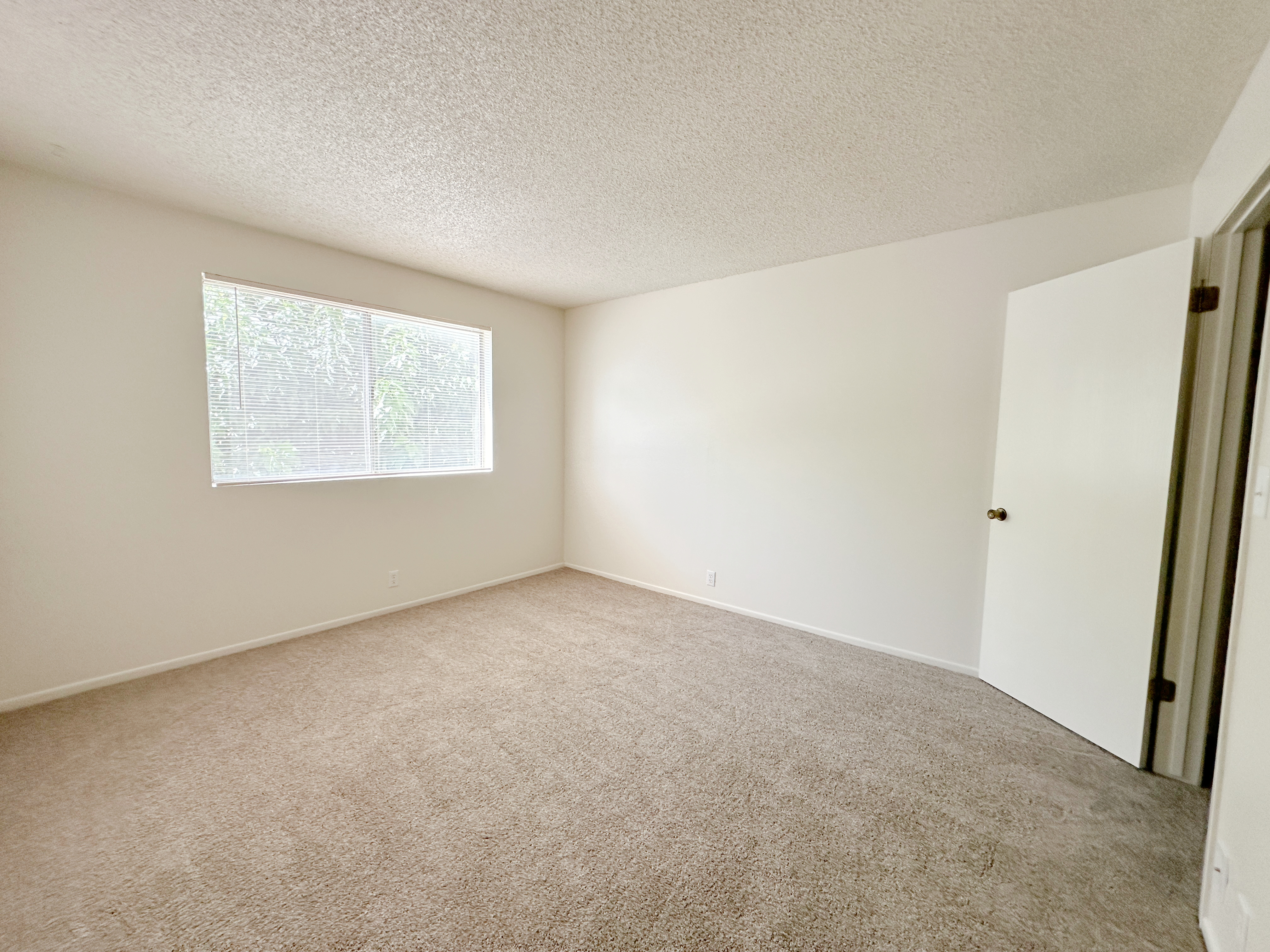 Bright bedroom with large closet